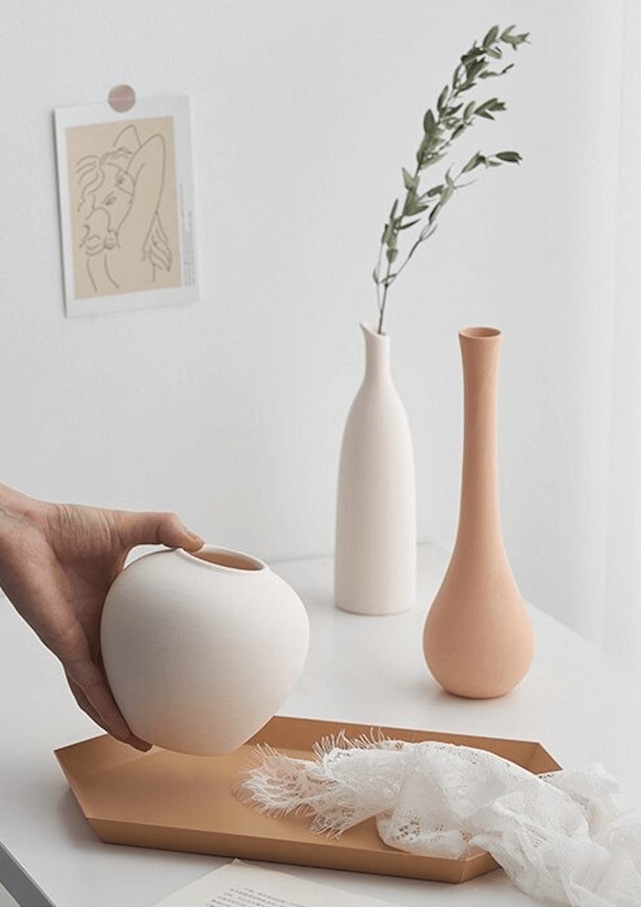 Minimal ceramic home accessories